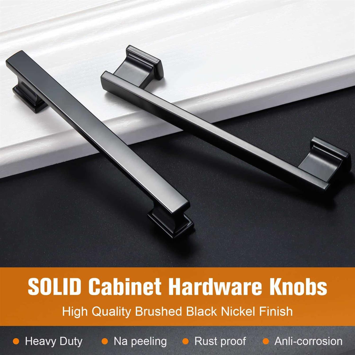 Vehcil Square Cabinet Pulls 5 Inch Hole Centers Cabinet Handles Hardware for Kitchen - Zenithce
