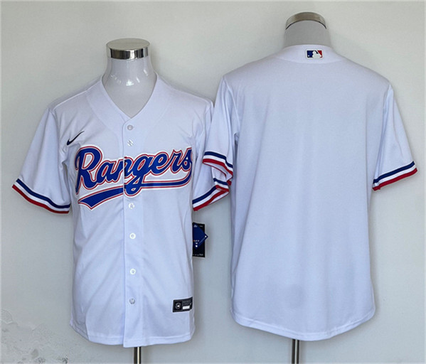 Texas Rangers Blank White Cool Base Stitched Jersey - Zenithce