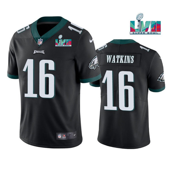 Philadelphia Eagles #16 Quez Watkins Black Super Bowl LVII Vapor Untouchable Limited Stitched Jersey - Zenithce