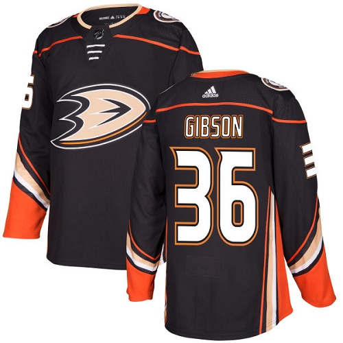 Anaheim Ducks #36 John Gibson Black Stitched Adidas Jersey - Zenithce