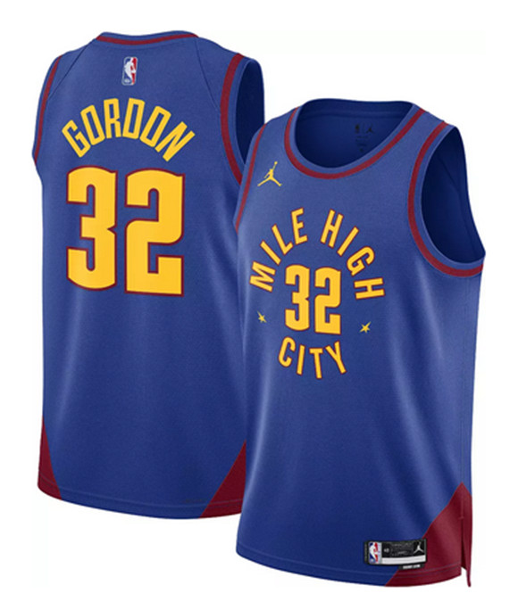 Denver Nuggets #32 Aaron Gordon Blue Statement Edition Stitched Jersey - Zenithce