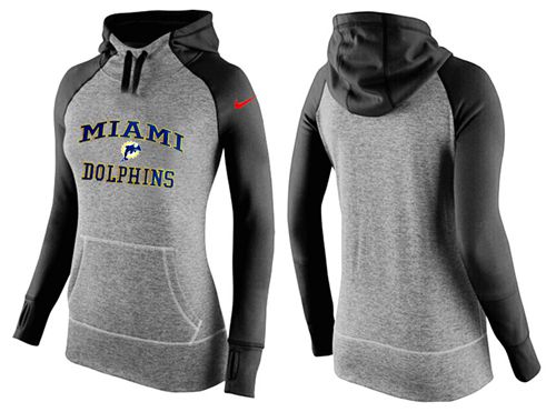 Women's Nike Miami Dolphins Performance Hoodie Grey   Black - Zenithce