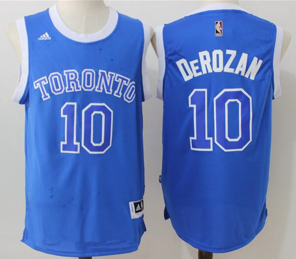 Toronto Raptors #10 DeMar DeRozan Blue Stitched 2017 Adidas Revolution 30 Swingman Jersey - Zenithce