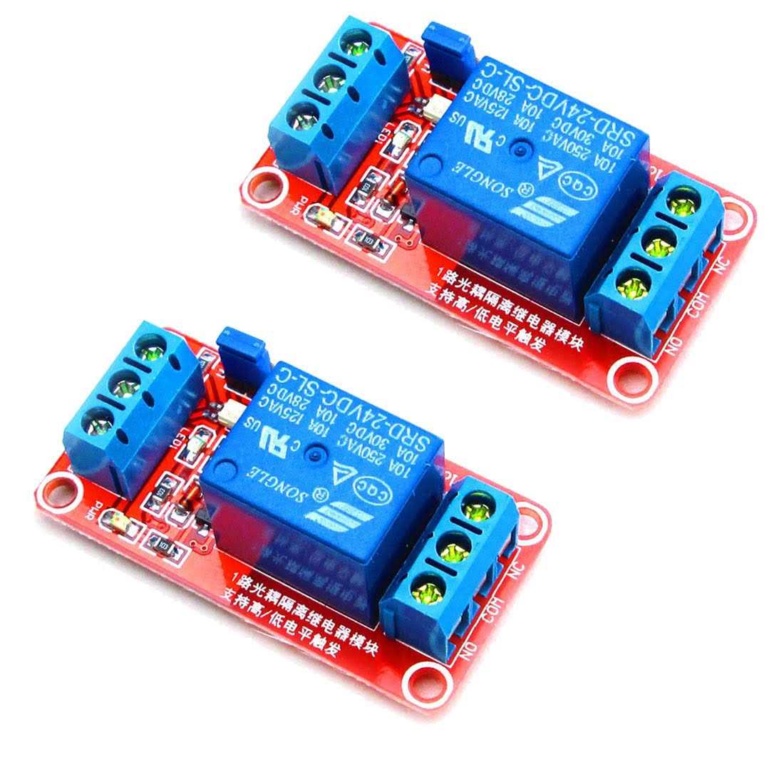 HiLetgo 2pcs 5V One Channel Relay Module Relay Switch with OPTO Isolation High Low Level Trigger - Zenithce