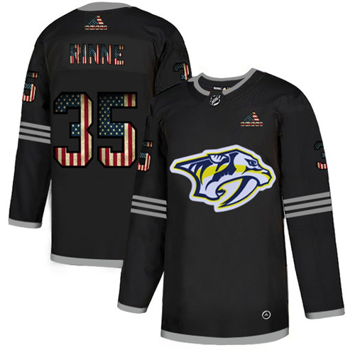 Nashville Predators #35 Pekka Rinne Grey USA Flag Stitched Jersey - Zenithce