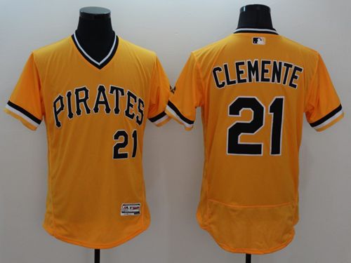 Pirates #21 Roberto Clemente Gold Flexbase Authentic Collection Cooperstown Stitched Jersey - Zenithce