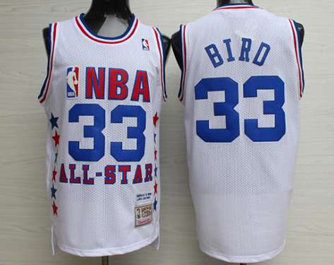 1990 All-Star #33 Larry Bird White Hardwood Classics Soul Swingman Throwback Jersey - Zenithce