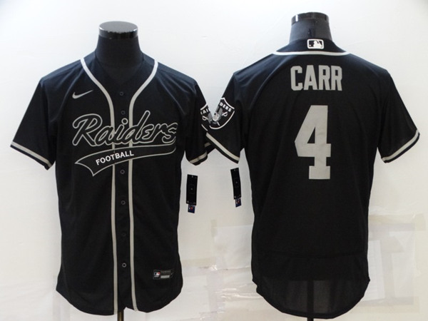 Las Vegas Raiders #4 Derek Carr Black Flex Base Stitched Jersey - Zenithce
