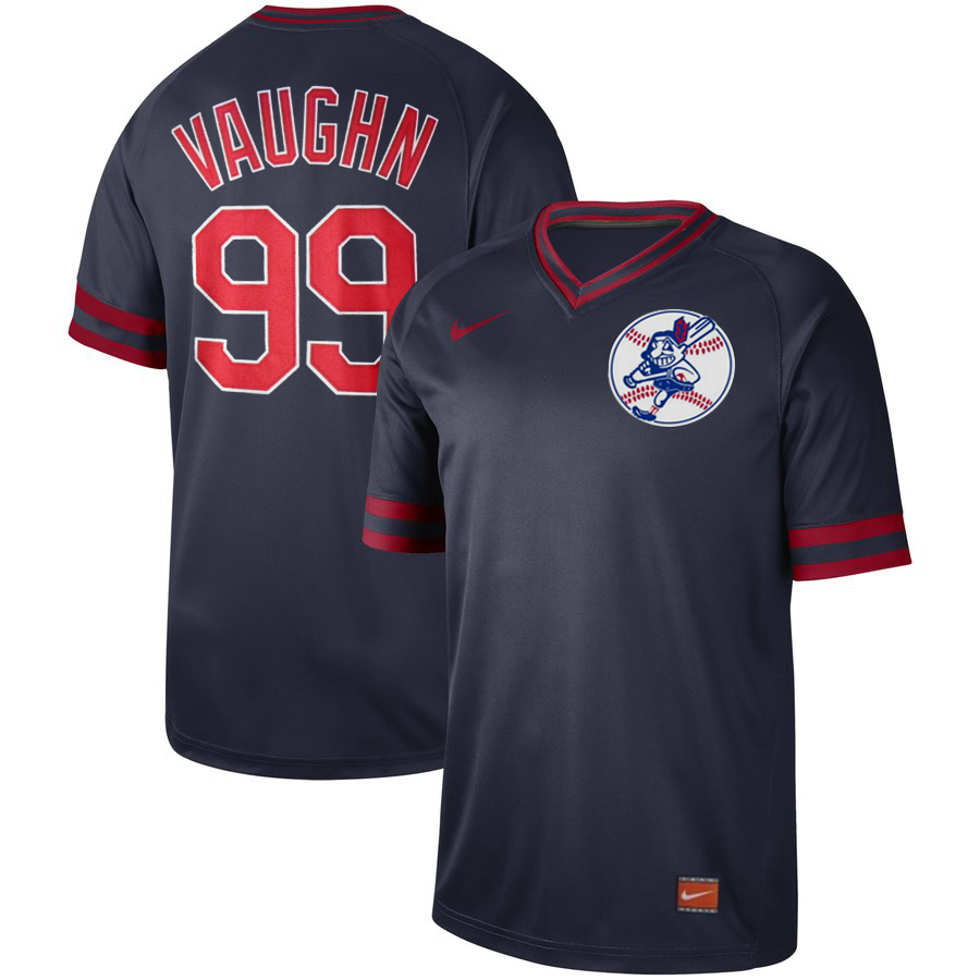 Cleveland Indians #99 Rick Vaughn Navy Cooperstown Collection Legend Stitched Jersey - Zenithce