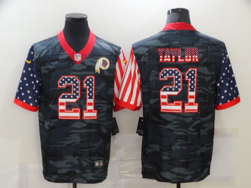 Washington Football Team #21 Sean Taylor 2020 Camo USA Flag Limited Stitched Jersey - Zenithce