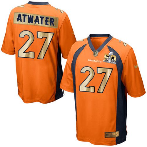 Broncos #27 Steve Atwater Orange Team Color Stitched Game Super Bowl 50 Collection Nike Jersey - Zenithce