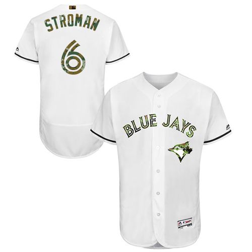 Blue Jays #6 Marcus Stroman White Flexbase Authentic Collection 2016 Memorial Day Stitched Jersey - Zenithce
