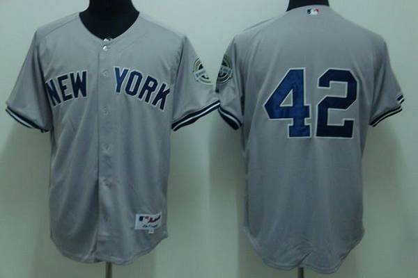 Yankees #42 Mariano Rivera Stitched Grey Jersey - Zenithce