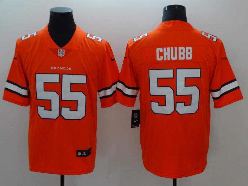 Broncos #55 Bradley Chubb Orange Limited Rush Stitched Nike Jersey - Zenithce