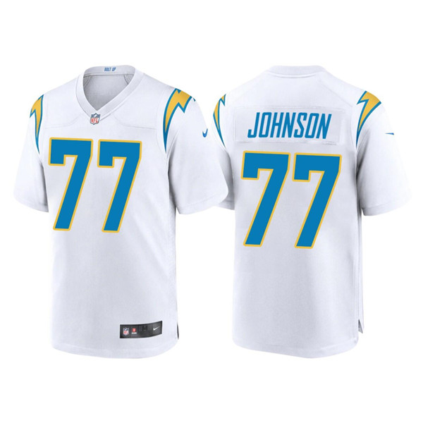 Los Angeles Chargers #77 Zion Johnson White Limited Stitched Jersey - Zenithce