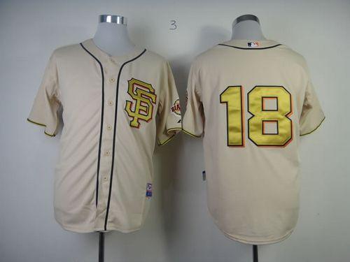 Giants #18 Matt Cain Cream Gold No. Stitched Jersey - Zenithce