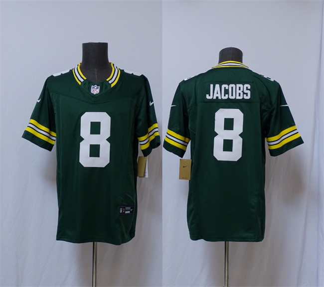 Green Bay Packers #8 Josh Jacobs Green Vapor 2025 F.U.S.E. Limited Stitched Jersey - Zenithce