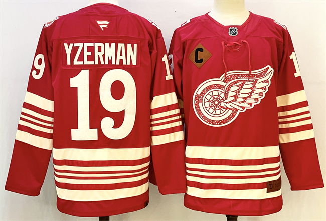 Detroit Red Wings #19 Steve Yzerman Red 2025-26 With C Patch Centennial Premium Stitched Jersey - Zenithce