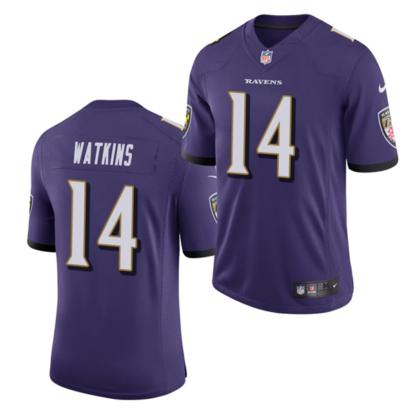 Baltimore Ravens #14 Sammy Watkins Purple Stitched Jersey - Zenithce