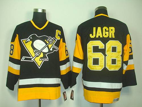 Penguins #68 Jaromir Jagr Black CCM Throwback Stitched Jersey - Zenithce