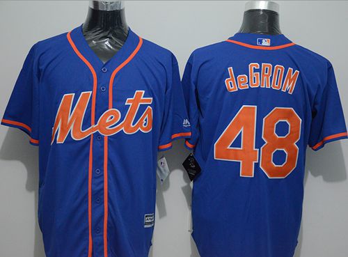 Mets #48 Jacob DeGrom Blue New Cool Base Alternate Home Stitched Jersey - Zenithce