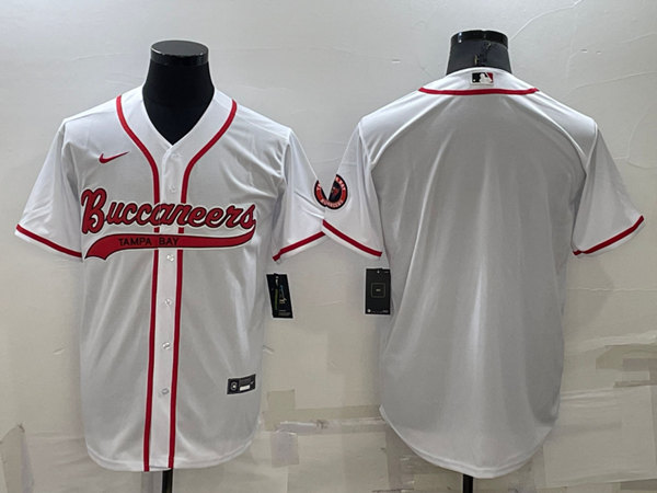 Tampa Bay Buccaneers Blank White Cool Base Stitched Baseball Jersey - Zenithce