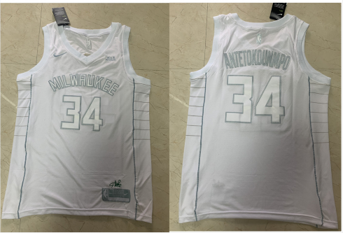 Milwaukee Bucks #34 Giannis Antetokounmpo White 2020 MVP Swingman Stitched Jersey - Zenithce