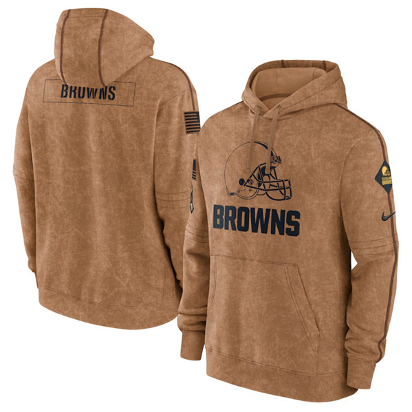 Cleveland Browns 2023 Brown Salute To Service Pullover Hoodie - Zenithce