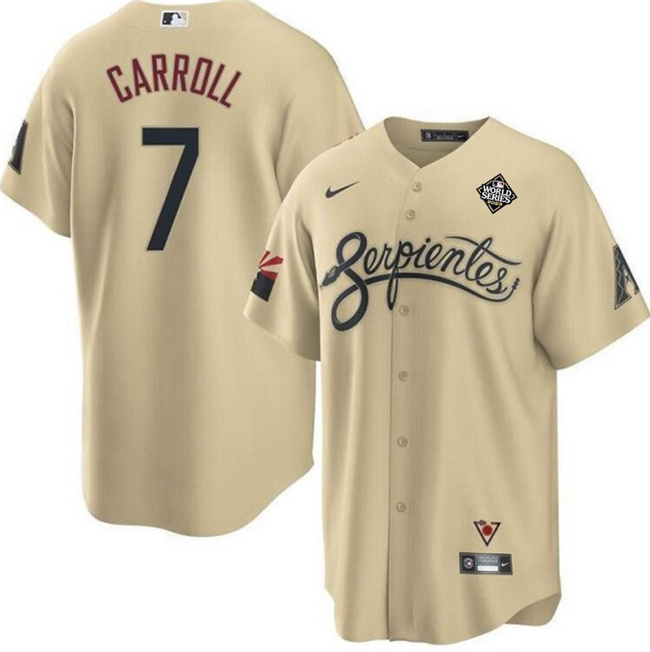 Arizona Diamondbacks #7 Corbin Carroll Gold 2023 World Series City Connect Cool Base Stitched Jersey - Zenithce
