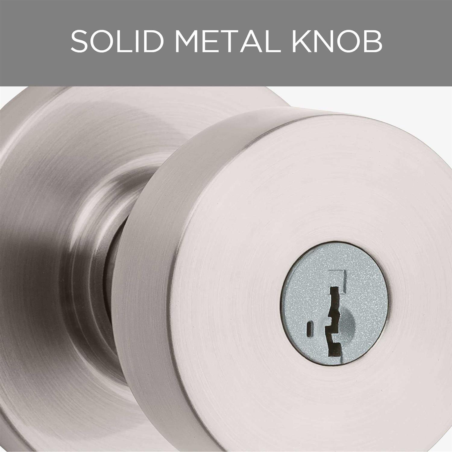 Kwikset Pismo Round Rose Knob Door Combo Pack Featuring SmartKey Security - Zenithce
