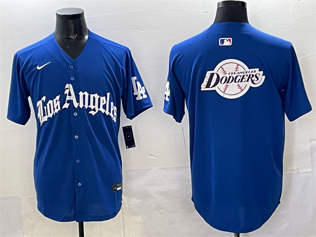 Los Angeles Dodgers Team Big Logo Blue 2025 LA Gothic Style With Fernando Patch Vapor Premier Limited Stitched Jersey - Zenithce