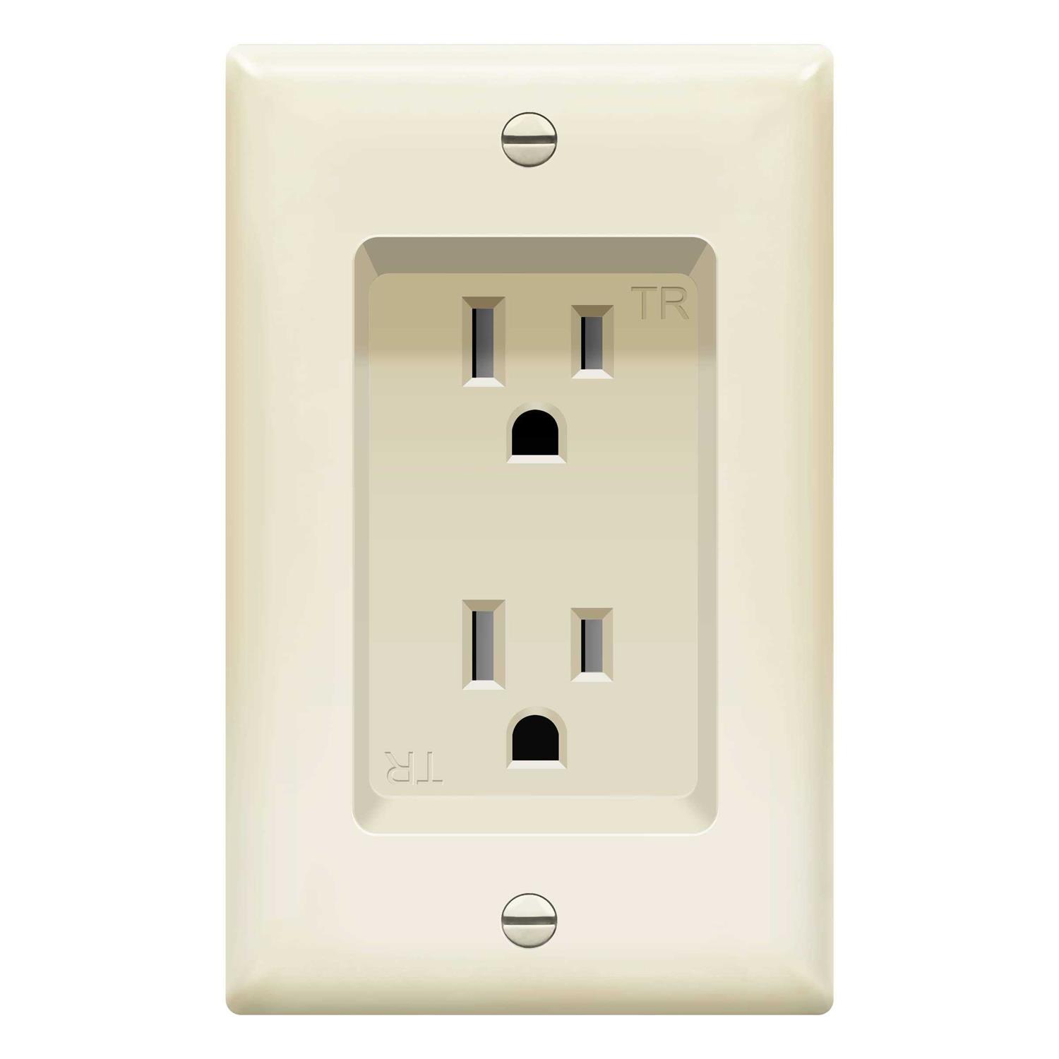 Topgreener Recessed Duplex Receptacle Outlet Flush Mounted Tamper-Resistant - Zenithce