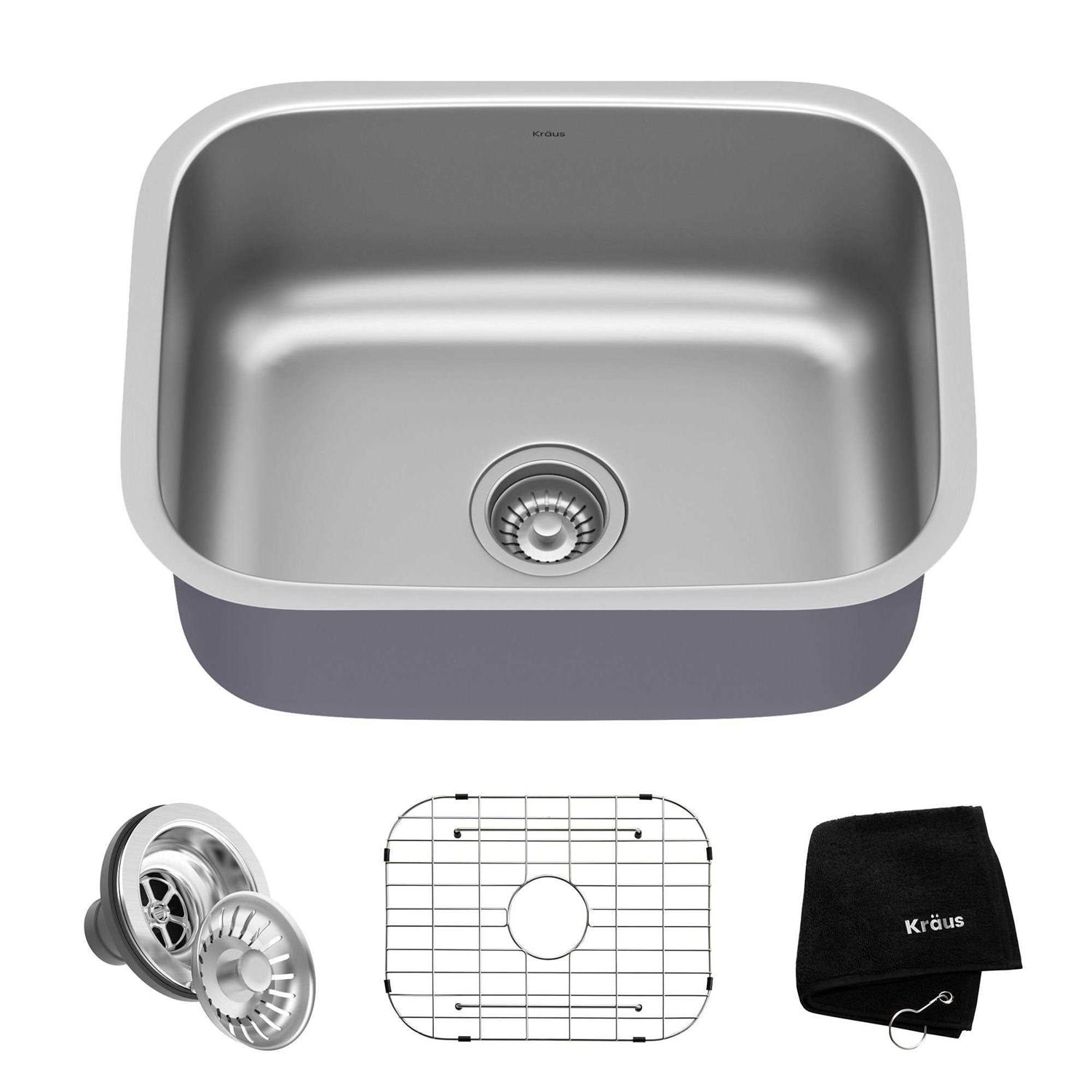 Kraus KA1US33B Dex 33-inch Undermount 16 Gauge Stainless Steel Single Bowl Kitchen Sink - Zenithce