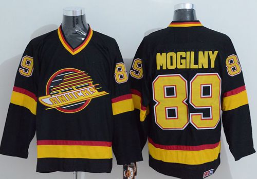 Canucks #89 Alexander Mogilny Stitched Black CCM Throwback Jersey - Zenithce