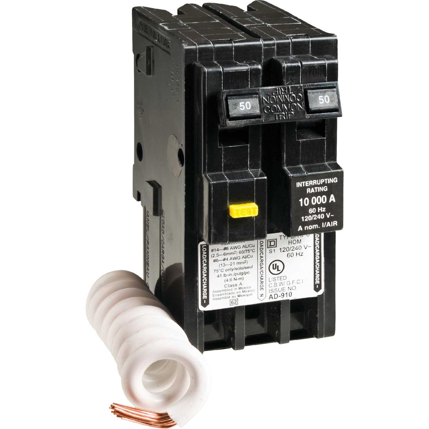 Square D Homeline 50-amp 4-Pole Quad Circuit Breaker HOMT1515250CP - Zenithce