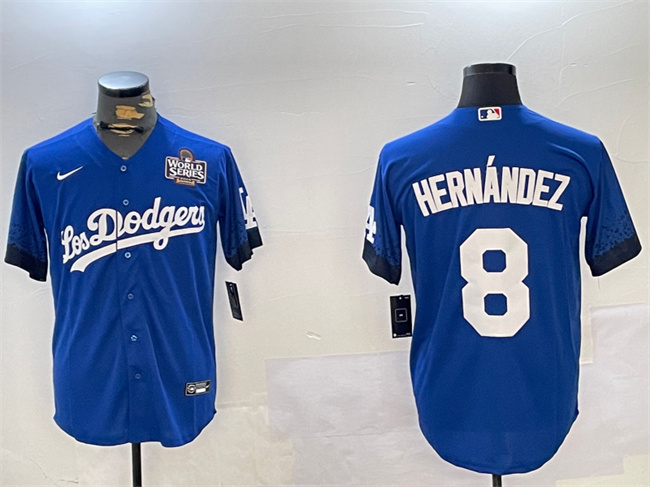 Los Angeles Dodgers #8 Enrique Hernández Royal 2024 World Series City Connect Cool Base Stitched Jersey - Zenithce