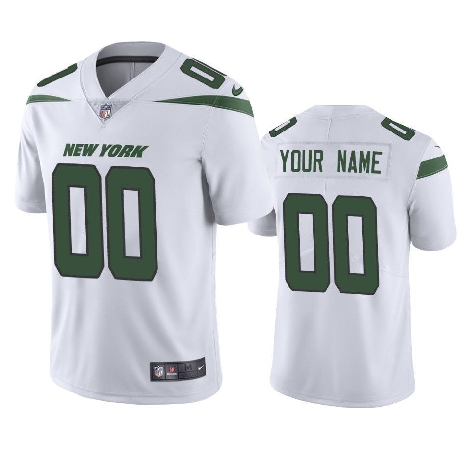 New York Jets Customized White Game NFL Stitched Limited Jersey - Zenithce