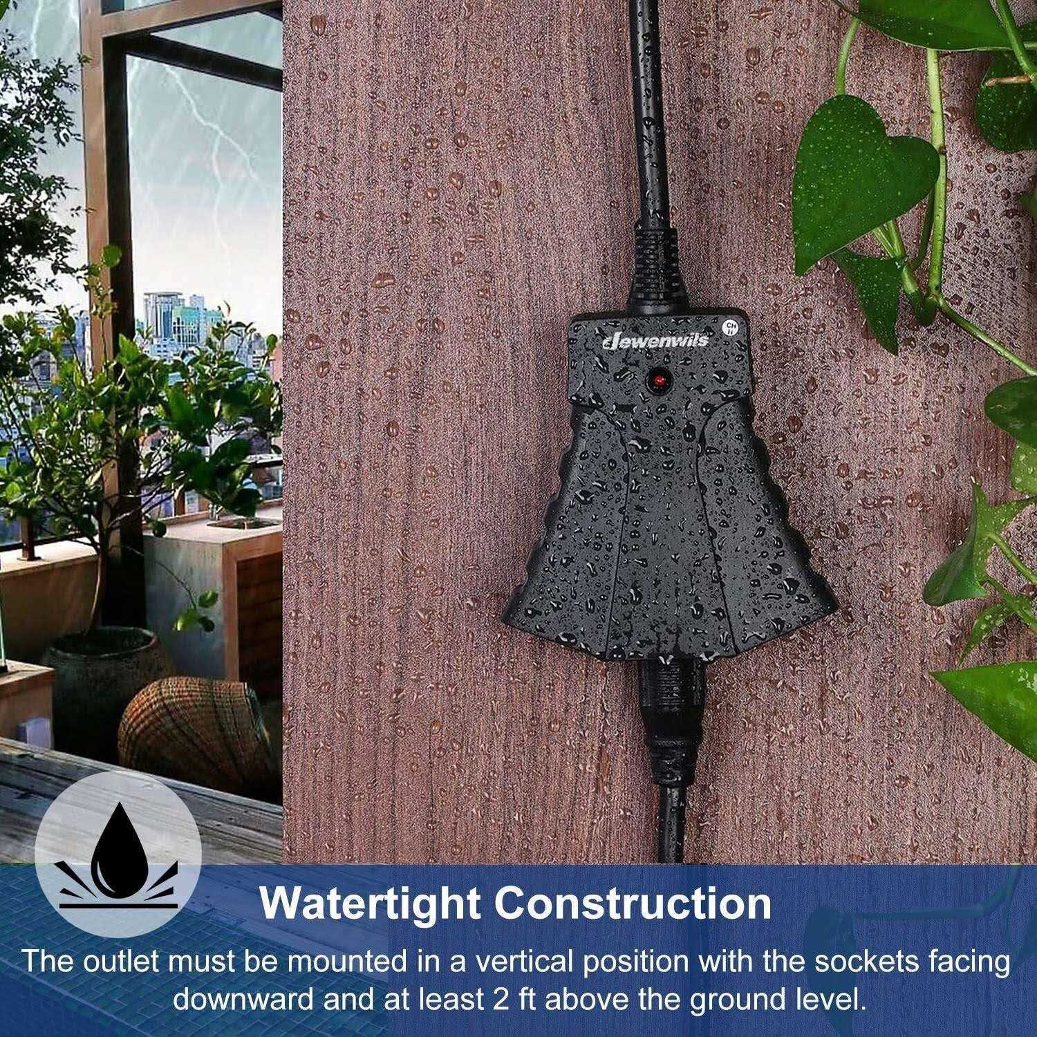 Dewenwils Outdoor Power Stake Timer Waterproof 100FT Remote Control Outlet Timer - Zenithce