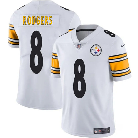 Pittsburgh Steelers #8 Aaron Rodgers White 2025 Vapor Limited Football Stitched Jersey - Zenithce