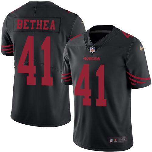 49ers #41 Antoine Bethea Black Stitched Limited Rush Nike Jersey - Zenithce