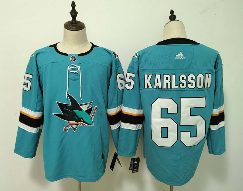 San Jose Sharks #65 Erik Karlsson Teal Stitched Adidas Jersey - Zenithce