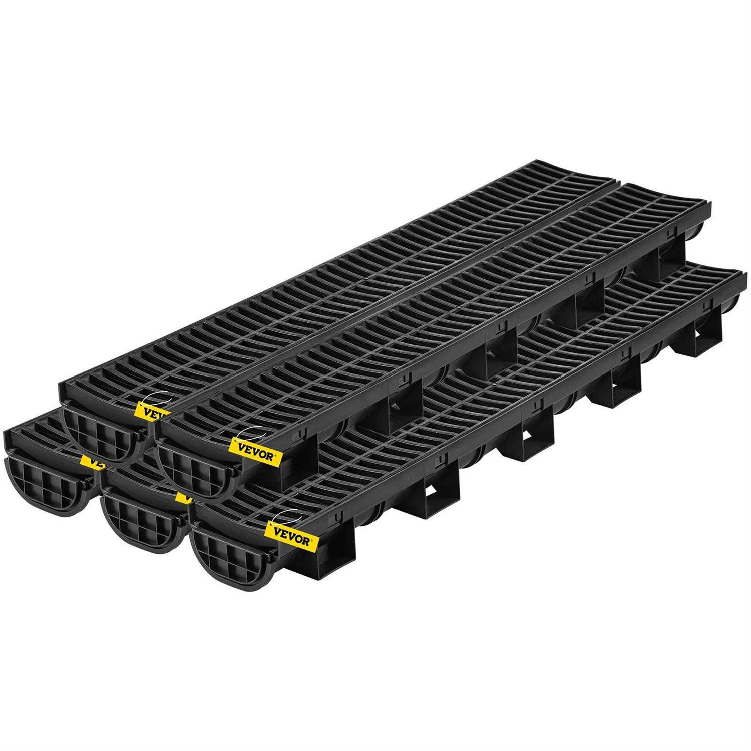 VEVOR Trench Drain System Channel Drain with Plastic Grate Drainage Trench PSLGM100455688EU5V0 - Zenithce