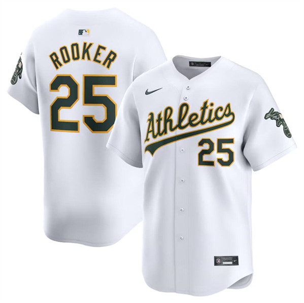 Oakland Athletics #25 Brent Rooker White Home Limited Stitched Jersey - Zenithce