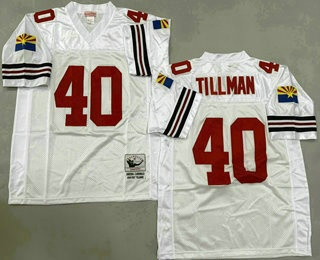 Arizona Cardinals #40 Pat Tillman White Throwback Jersey - Zenithce