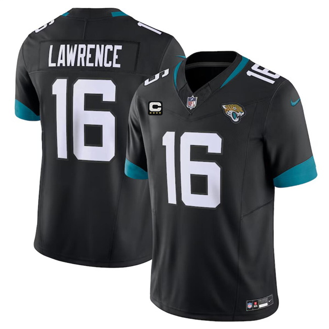 Jacksonville Jaguars #16 Trevor Lawrence Black With 4-Star C Patch Vapor Untouchable Limited Stitched Jersey - Zenithce