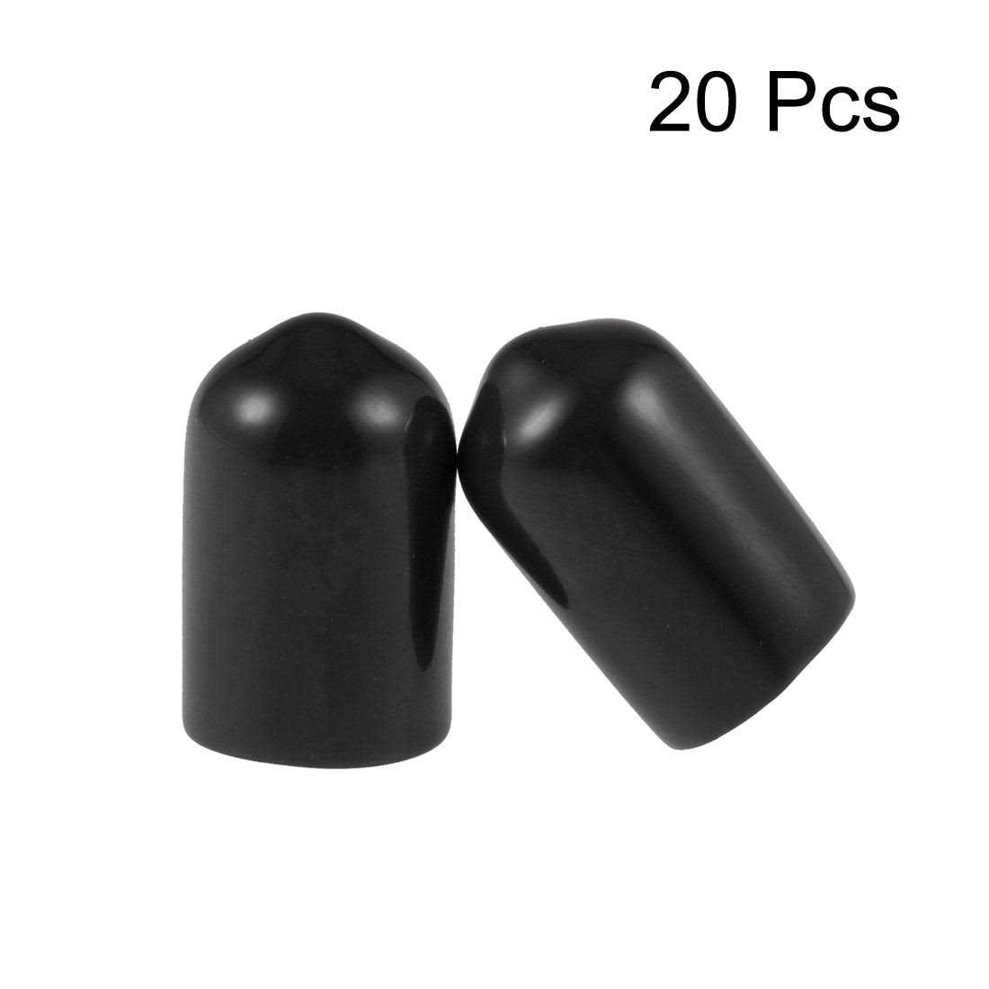 uxcell Rubber End Caps ID Vinyl Round Cap Cover Screw Thread Protectors Black - Zenithce