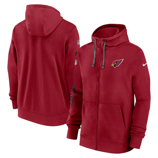 Arizona Cardinals Red 2024 Team Full-Zip Hoodie - Zenithce