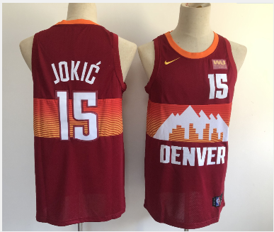 Denver Nuggets #15 Nikola Jokic Red 2021 City Edition Swingman Jersey With The Sponsor Logo - Zenithce