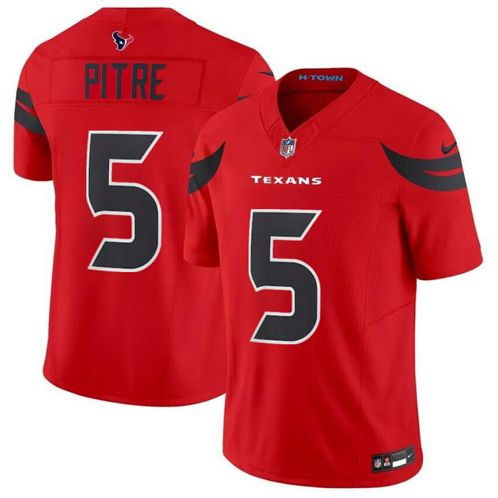 Houston Texans 5 Jalen Pitre Red 2024 Alternate F.U.S.E Vapor Stitched Jersey - Zenithce