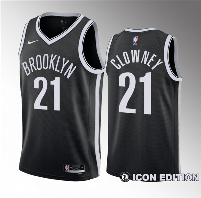 Brooklyn Nets #21 Noah Clowney Black 2023 Draft Icon Edition Stitched Jersey - Zenithce